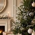 thumbnail image 5 of Faux Crystal Christmas Tree Decoration, White Insert Stem with Shell Pearl Accent for Winter Holiday Party Display, 5 of 6