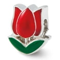 thumbnail image 1 of Fancy Bead White Sterling Silver Themed 10 mm 8.18 Reflections Enameled Tulip Bead, 1 of 3