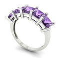 thumbnail image 2 of 2.5 ctw Wedding Band for Women - 14K White Gold Simulated Alexandrite Stackable Eternity Ring, 2 of 6