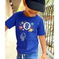 thumbnail image 4 of Olive Loves Apple 8th Birthday Rocket Astronaut Themed T-Shirts with Moon Balloon and Planets for Boys and Girls Vintage Royal Shirt 5-6, 4 of 5