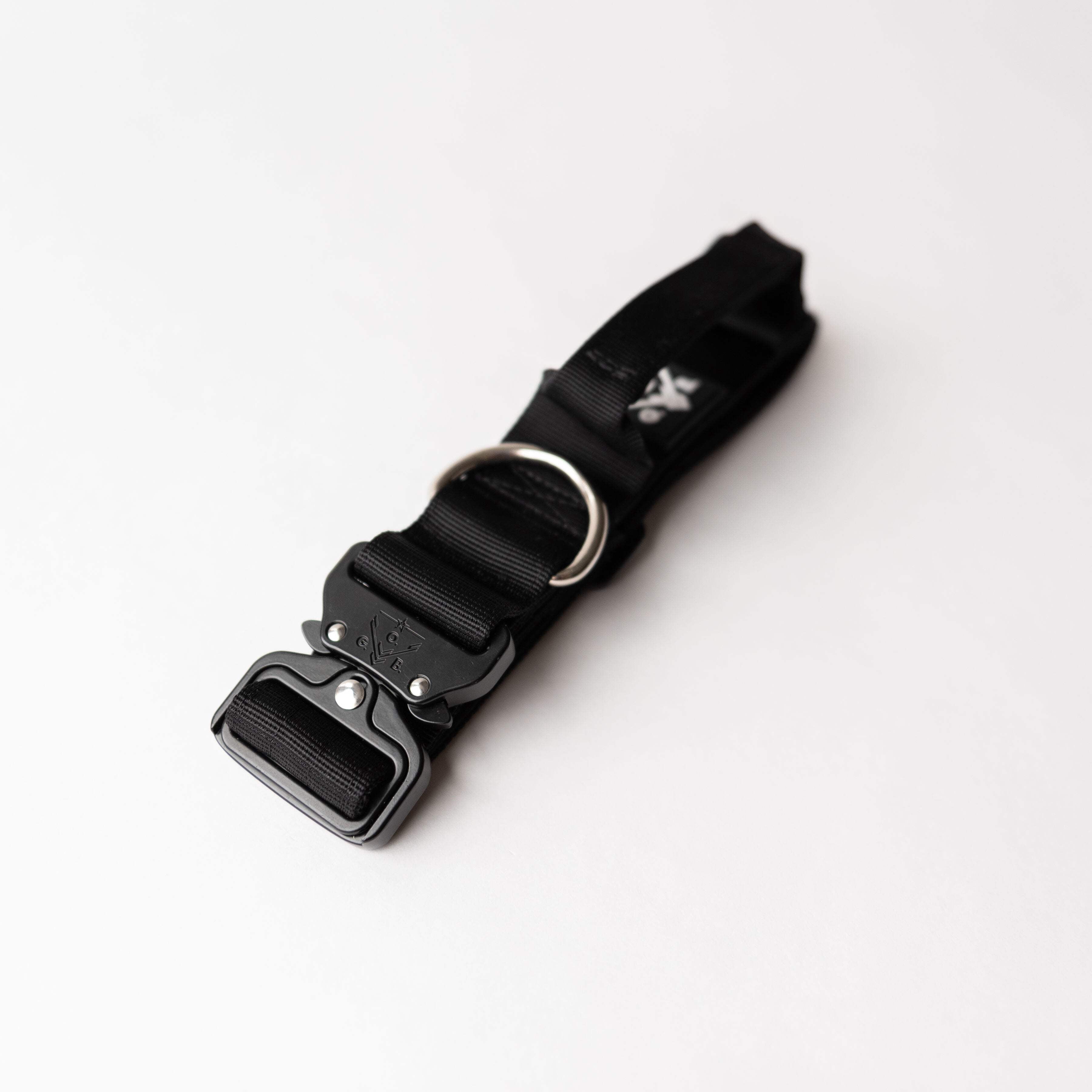 Operation Good Boy Dog Collar with Quick Release Buckle and Handle, for Large and Medium Dogs, Black