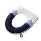 thumbnail image 2 of Funda de asiento de inodoro bordada modelo con cremallera | Poliéster lavable suave | Azul | 43x37cm | Cojín Four Seasons cómodo e higiénico | Fácil de instalar, duradero, se adapta a la mayoría de, 2 of 6