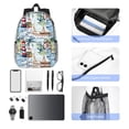 thumbnail image 6 of Goofa Watercolor Sailboat Pattern Lightweight Student Backpack for School, Water-Resistant, Adjustable Straps, Fits 15" Laptop, Multiple Pockets for Books, Accessories, 6 of 6