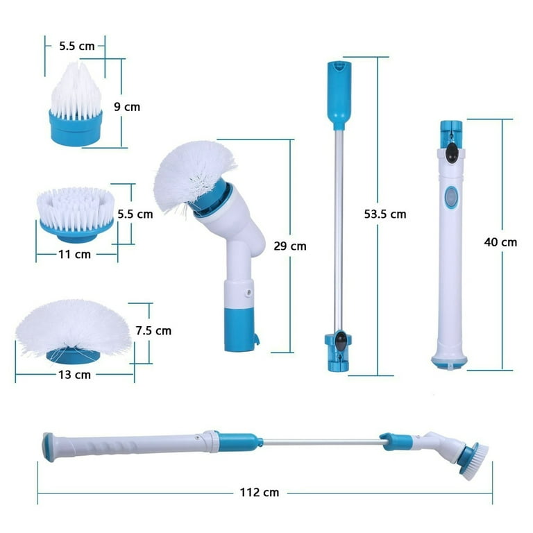 Happylost Shower Cleaning Brush with Long Handle, 3 in 1 Tub and Tile Scrubber Brush with 50.4'' Extendable Long Handle Detachable Stiff Bristles