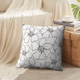 thumbnail image 4 of LALILO Throw Pillow Covers Floral Black Flowers White Accent Art Cushion Cover 18" x 18", 2 Pack, 4 of 6