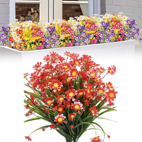 Clearance Artificial flowers under $5,Artificial Flowers Artificial Outdoor 2 Packs Flowers Greenery For Garden Home DÃ©cor