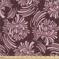 thumbnail image 2 of Ambesonne Flowers Fabric by the Yard Upholstery, Abstract RetroFlora Petals, 3 Yards, Dark Magenta Pale Pink, 2 of 5