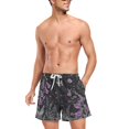 thumbnail image 3 of FORMRS Mens Swim Trunks Mesh Liner Quick Dry Casual Beach Board Shorts with Pockets, Sizes S-2XL, Gothic Floral Print, 3 of 9