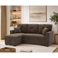 thumbnail image 3 of Leumius L Shaped Sectional Sofa with Pull Out Bed and Storage Chaise, 3 Seater Sectional Couch Convertible Sofa Bed for Small Space, Apartment & Guest Room, Coffee, 3 of 13