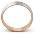thumbnail image 2 of Pompeii Brushed Rose Gold Two Tone Mens 5MM Dome Wedding Band Plain Polished Ring 10k (,), 2 of 2
