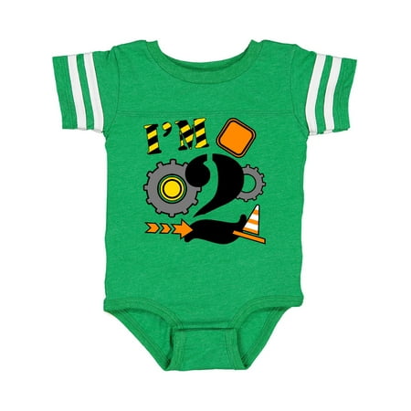 

Inktastic I m Two- construction birthday Gift Baby Boy or Baby Girl Bodysuit