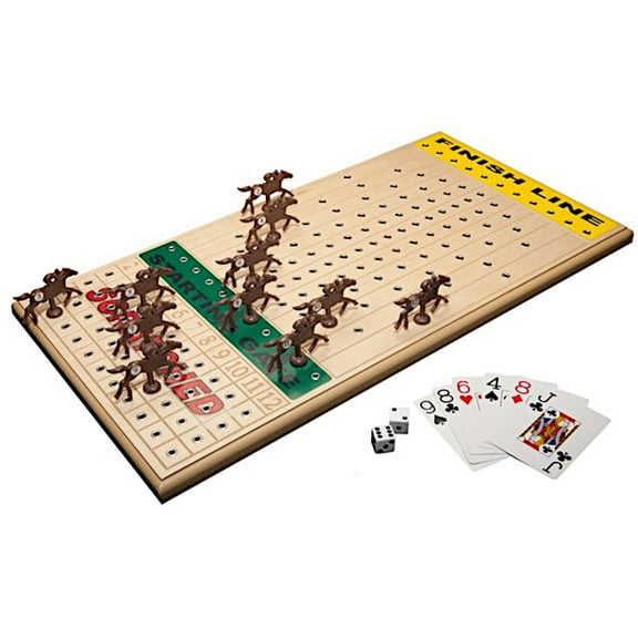 Handcrafted Maple Horseracing Party Board Game from Across the Board