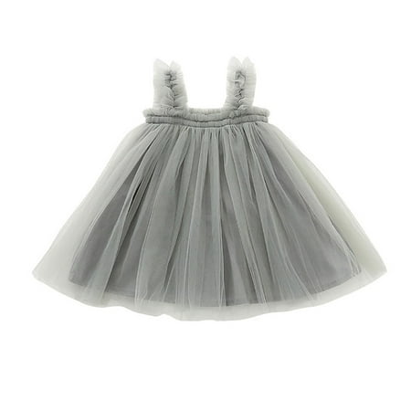 

Summer Kids Baby Girls Sleeveless Princess Net Yarn Mesh Tutu Skirt Sundresses For Infant Newborn Toddler Girl