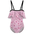 thumbnail image 5 of Hello Kitty Girls One Piece Swimsuits Hawaiian Ruffle Swimwear Beach Bathing Suit Outfits, 5 of 7