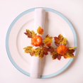 thumbnail image 5 of Hilingoto Pumpkin Napkin Ring Clearance! Desktop Dress Up, Pumkins Napkin Rings Thanksgiving Napkin Ring Holder Maple Leaves Napkin Ring for Fall Gathering Thanksgiving Dinner Table Decoration, 5 of 9