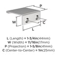 thumbnail image 3 of Amerock Streamline II 1-3/4 inch (44mm) Length Polished Chrome Cabinet Finger Edge Pull, 10 Pack, 3 of 4