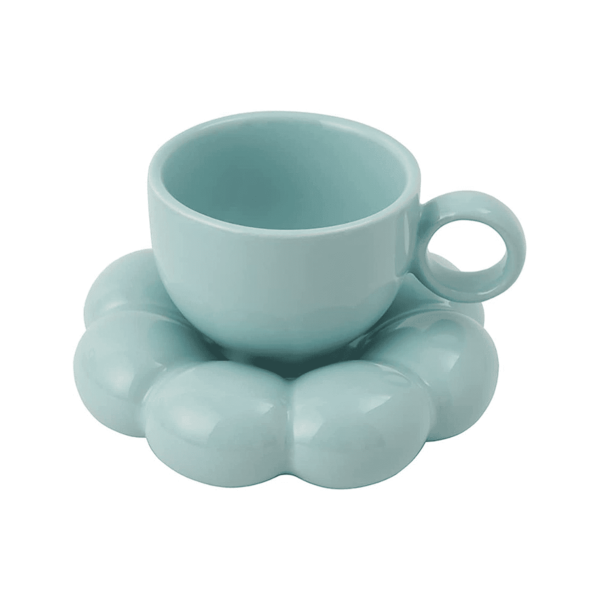 Ceramic Cloud Mug, Flower Coffee Mug and Saucer Set, Creative Cute Coffee  Cups with Sunflower Coaster, Espresso Cups for Latte, Tea, Milk, Gifts 