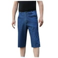 thumbnail image 5 of Zylanna Men's Casual Relax Fit Jeans Capris Jeans, Straight Leg Comfort Flex High Waist Fashion Denim Pants for Men Blue Size M, 5 of 6