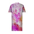 thumbnail image 5 of clear 50% off Usmixi Dresses for Women 2023 Fashion Plus Size Pocket Swing Tunic Tshirt Midi Dresses Short Sleeve V-Neck Tie-Dye Print Summer Knee-Length Formal Dress Pink xxxxxl Under $5, 5 of 5