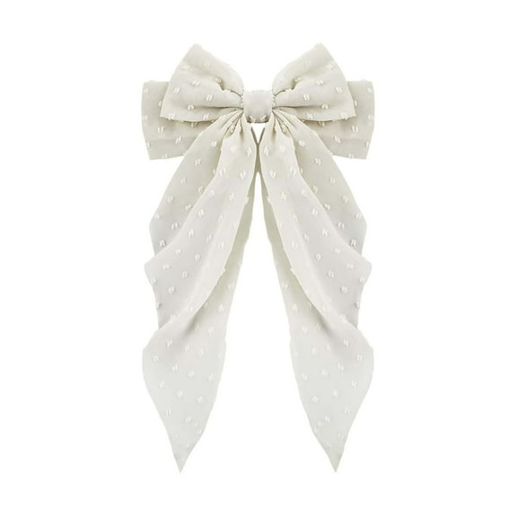 Elegant Large Chiffon Bow Hair Clip For Women Polka Barrettes Back Head Spring French Barrette Hair Accessories