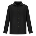thumbnail image 3 of SwiftWear Long Sleeve Shirts for Men Turndown Collar Button Down Shirt Casual Loose Dress Shirts Beach Summer Vacation Black S, 3 of 5