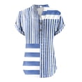 thumbnail image 5 of Women Tops under $5! Cagogo Womens Linen Blouses Fashion Floral Short Sleeve Dressy Casual Cute Basic Tunic Tops Button Up V Neck Summer Trendy Plus Size Tee Shirts Clothing, 5 of 5