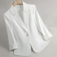 thumbnail image 2 of Gmluru Blazers For Women White Solid Color Lapel Button Elegant Suit Jacket Plus Size S-3XL, 2 of 7
