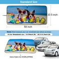 thumbnail image 4 of IC ICLOVER Auto Car Jumbo Sunshade Foldable Windshield Sun Shade Visor with Beach Glasses Dog Pattern Design (59"x33") for Heat Block Wind Shield Screen UV Rays Full Protection, Trucks SUVs Vans, 4 of 8
