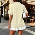 thumbnail image 6 of Polo Shirts for Women Button Collared Summer Short Sleeve Tops Lightweight Work Golf Shirt Womens Blouses Camel XL, 6 of 9
