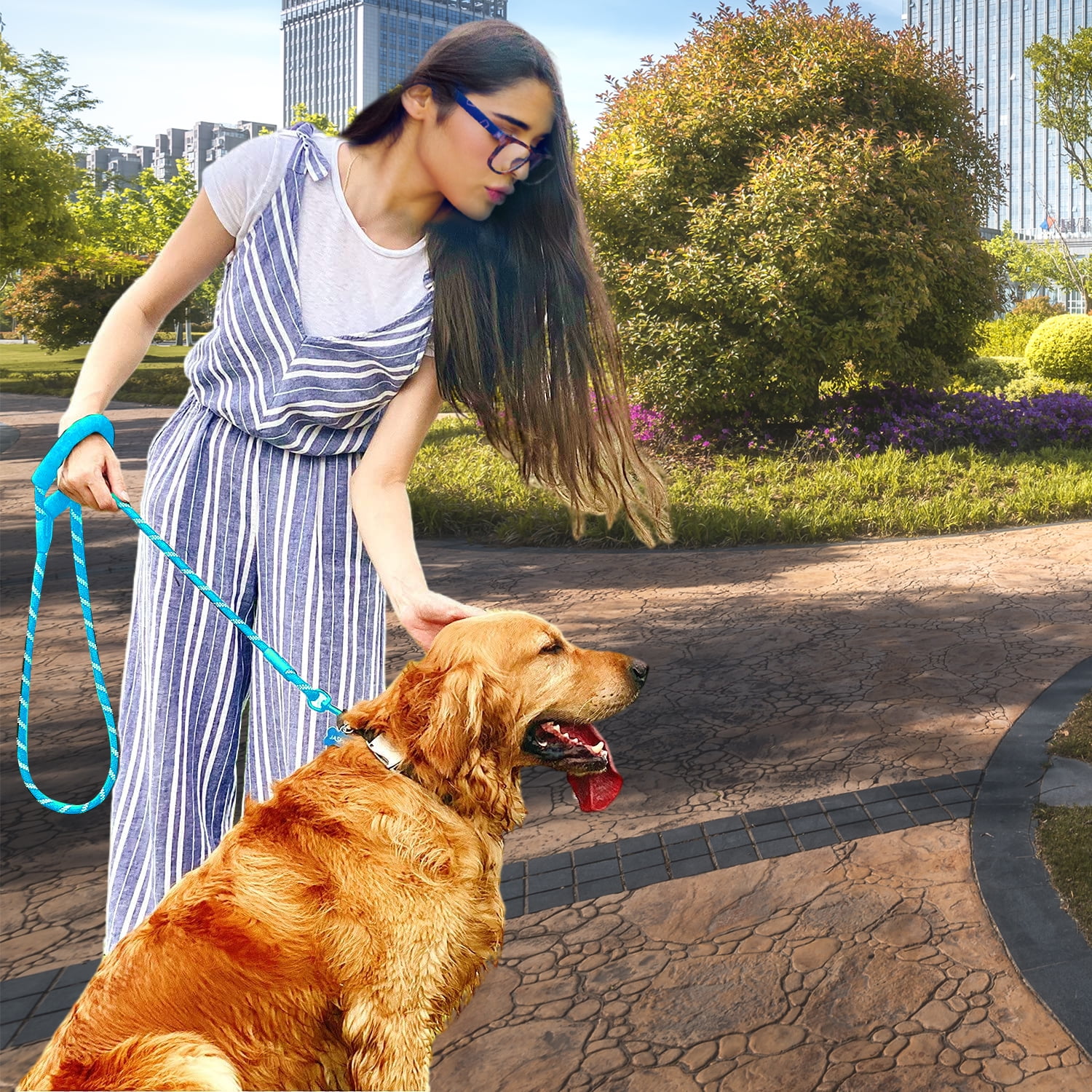 PLUTUS PET Kurze Hundeleine, 25 Cm, Mit Karabiner & Reflektierenden Nähten – Für Große Hunde & Training
