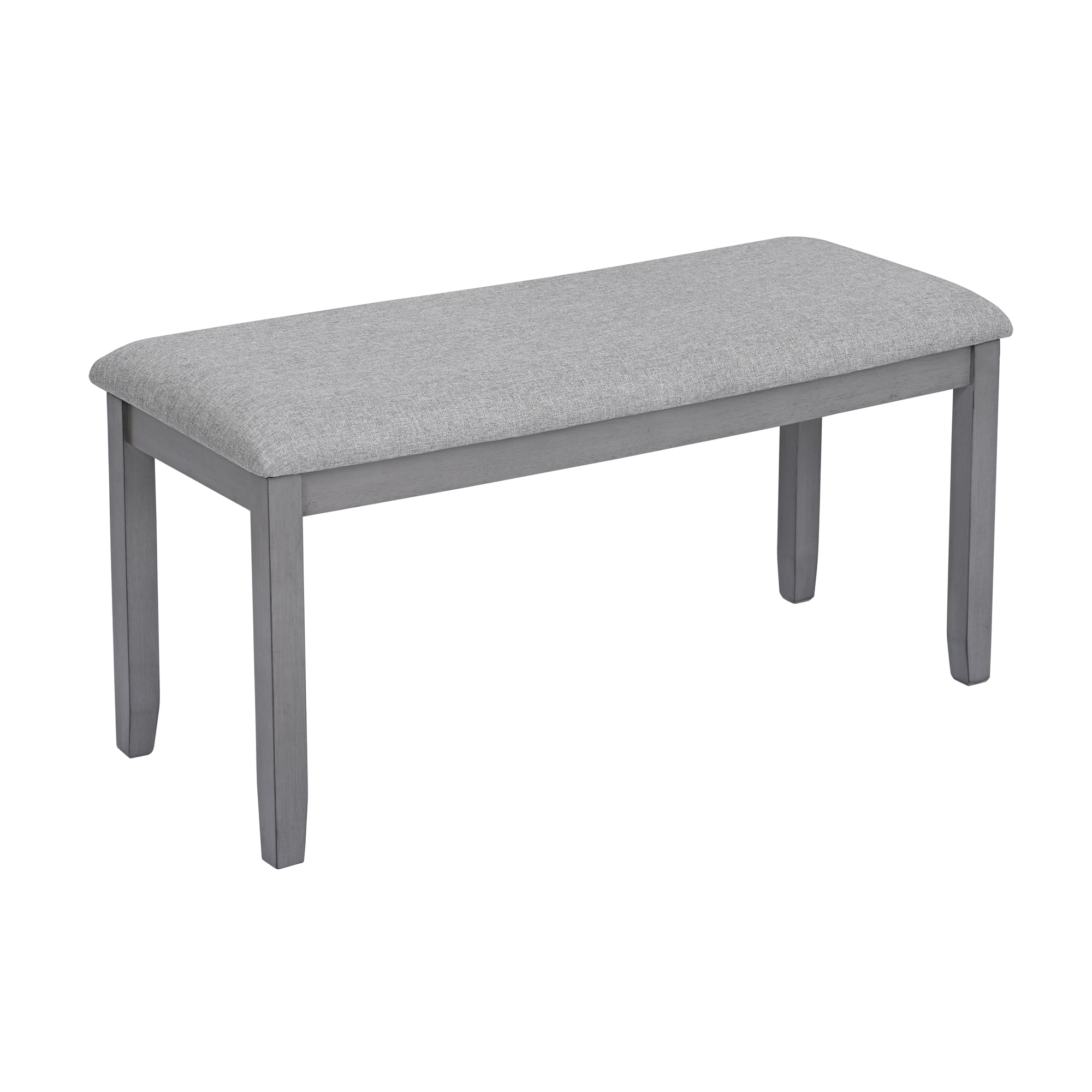 6-Piece Dining Set, Rectangular Wooden Table with 4 Upholstered Chairs and Bench, Gray