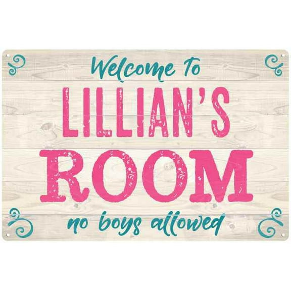LILLIAN'S Room Kids Bedroom Sign Gift 8x12 Metal Sign 108120089027