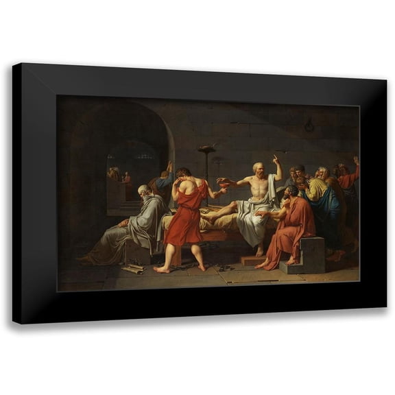 David, Jacques-Louis 14x11 Black Modern Framed Museum Art Print Titled - The Death of Socrates