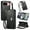 Black, variant on Fashion PU Leather Wallet Case for Google Pixel 10 /10 Pro/9 /9 Pro,Shockproof Magnetic Buckle Hybrid Cover with Zipper Pocket Credit Card Slot Cash Slot Wrist Strap Lanyard,Purple