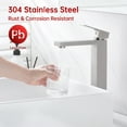 thumbnail image 5 of sumerain Bathroom Vessel Sink Faucet Stainless Steel Single Handle One Hole Lavatory Vanity Faucet Brushed Nickel, 5 of 11