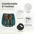 thumbnail image 4 of Susaid Owl In Blue Print Women's High Waisted Running Shorts Quick Dry Athletic Gym Track Workout Shorts Zip Pocket-X-Large, 4 of 7