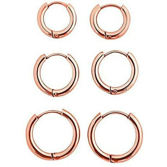 Hoop Earrings Surgical Stainless Steel Hoop Earrings 8mm 10mm 12mm Cartilage Helix Sleeper Earring for Men Women Girls Boys