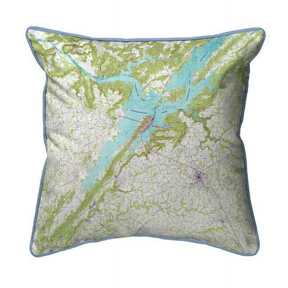 Betsy Drake SN611 12 x 12 in. Lake Guntersville, AL Nautical Map Small Corded Indoor & Outdoor Pillow