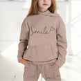 thumbnail image 4 of XAOWF Child Girls Sweatsuit Sets Long Sleeve Letter Printed Lightweight Hoodie And Long Pants Casual Fashion Outfits Relaxed Fit Trendy Clothes Outfits 4-5 Years, 4 of 4