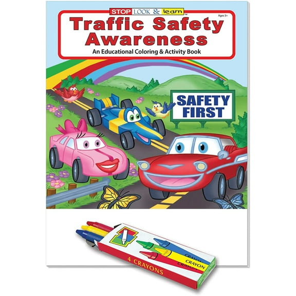 25 Pack - Traffic Safety Awareness Kid's Coloring & Activity Books