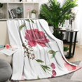 thumbnail image 2 of Decorative Floral Fuzzy Blanket: Soft, Cozy 50x60in Flannel Throw Blanket with Flowers Design - Bed Throw Blanket for Bed, Sofa, Couch & Chair, 2 of 5
