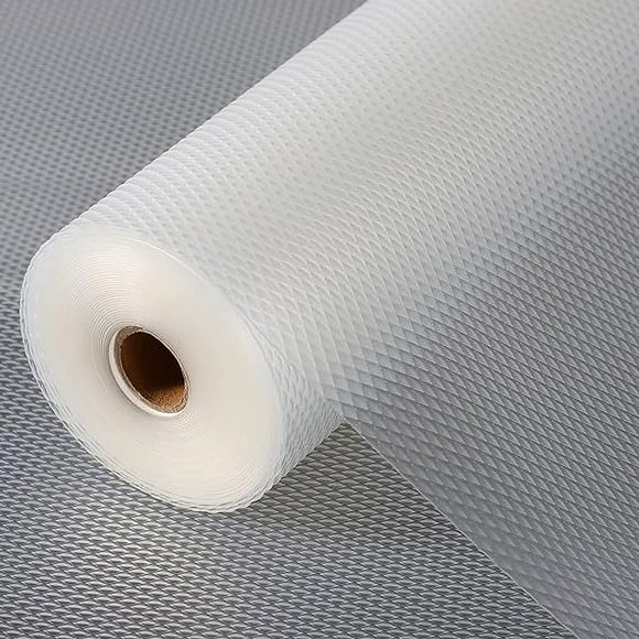 Tapis Antidérapant Imperméable 60cm x 5m pour Cuisine, Armoire de Salle de Bain, Tiroir de Cuisine, Feuilles de Doublure, Tapis Antidérapant pour Réfrigérateur, Tapis de Table (60cm x 5 Mètres Rouleau, Transparent)