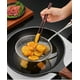 thumbnail image 5 of Espumadera de cocina de acero inoxidable, espumadera de araña de 16 cm de ancho con mango de madera, cucharón de espumadera de araña de acero inoxidable para cocinar y freír., 5 of 5