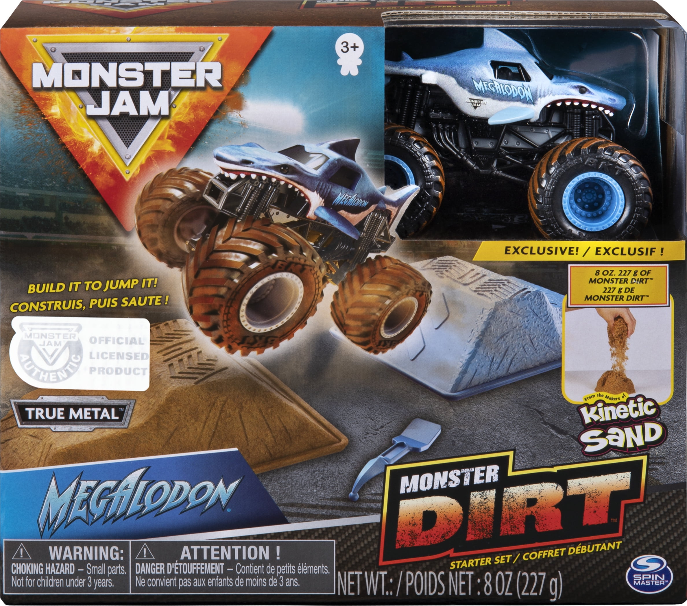 Monster Jam, Dirt Starter Set, Featuring 8oz of Monster Dirt and 1:64 Scale Die-Cast Monster Jam Truck (Styles May Vary)