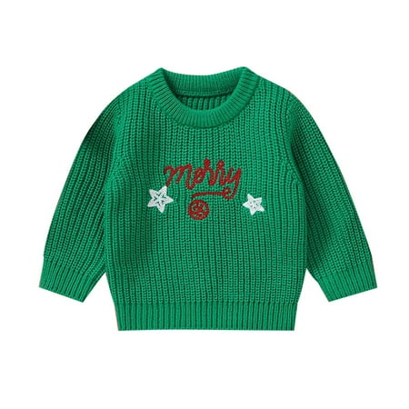 

LUOGENLI Sweaters for Boys 14-16 Baby Christmas Top Long Sleeve Warm Christmas Letter Printing for Boys and Girls Sweaters for Boys 2T Sweaters for Boys 8 GN2 6-9 Months