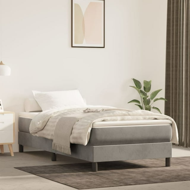 vidaXL Cadre de Lit Gris Clair 100x190 cm Lit Simple Velours