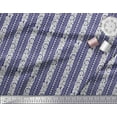 thumbnail image 3 of Soimoi Polyester Crepe Fabric Leaves & Floral Block Printed Fabric 1 Yard 42 Inch Wide, 3 of 3