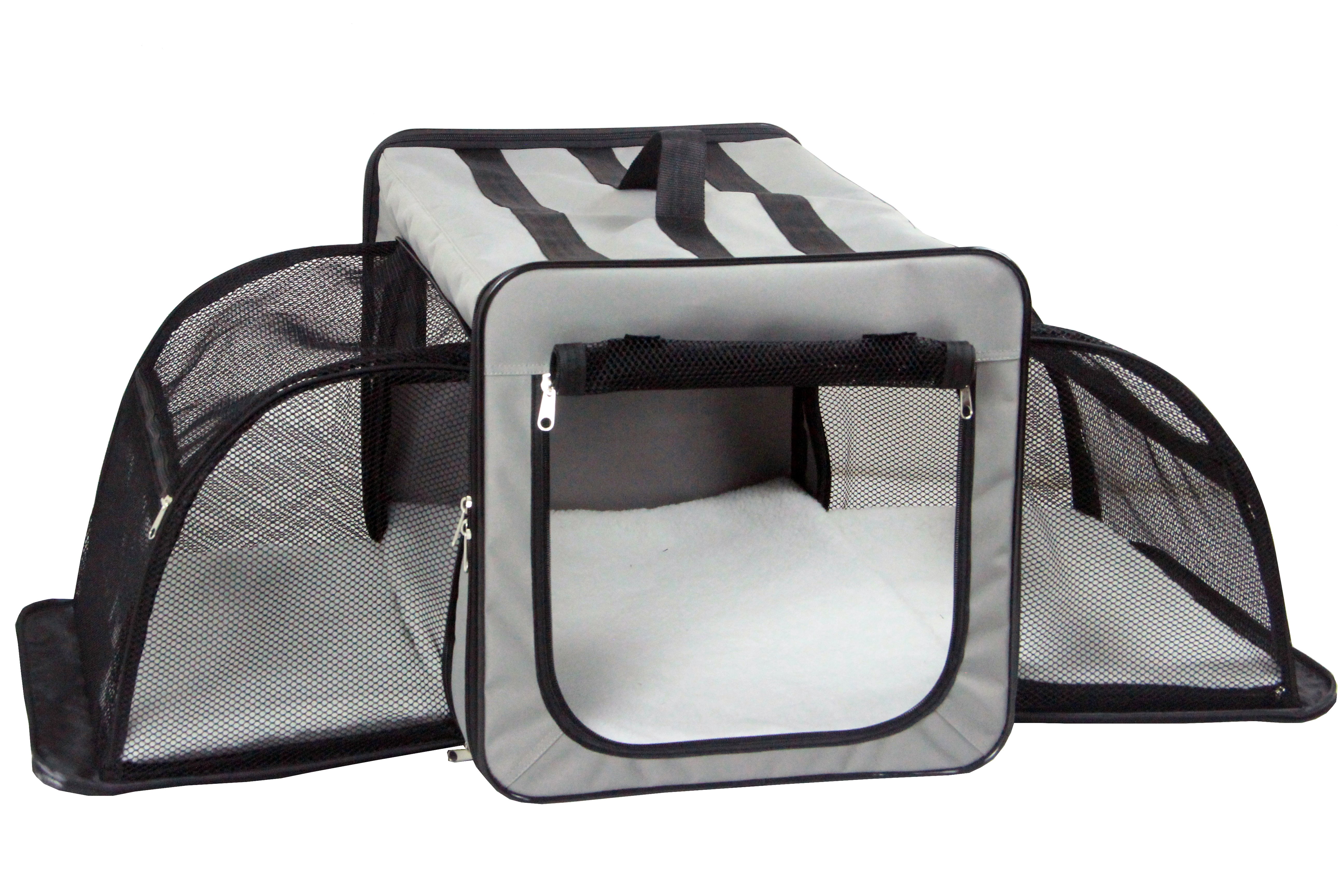 Pet Life H5GYMD Capacious Dual Expandable Wire Dog Crate, Grey - Medium