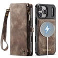 thumbnail image 2 of CaseMe Leather Case for iPhone 17 Pro Max,2 in 1 Detachable Wallet Case with 8-Card Holder Zipper Bills Slot,Magnetic Shockproof Flip Leather Cover Zipper Pocket Phone Cases,Brown, 2 of 11