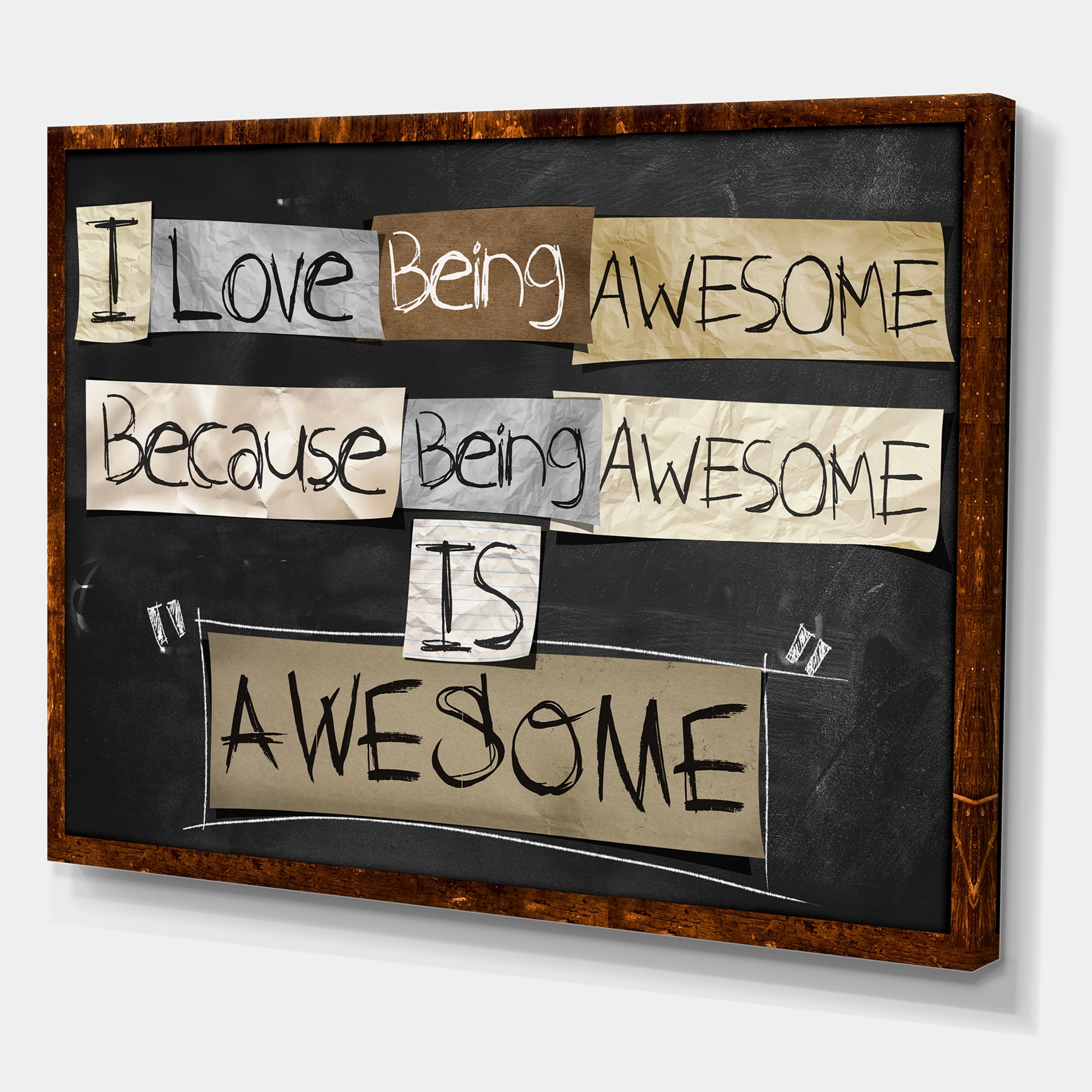 I Love Being Awesome School Quotes 8 in x 12 in Painting Canvas Art Print, by Designart